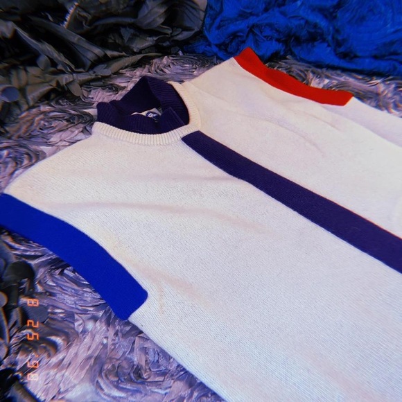 Mod Color-Block Trim Wool Sweater Dress - Picture 2 of 5